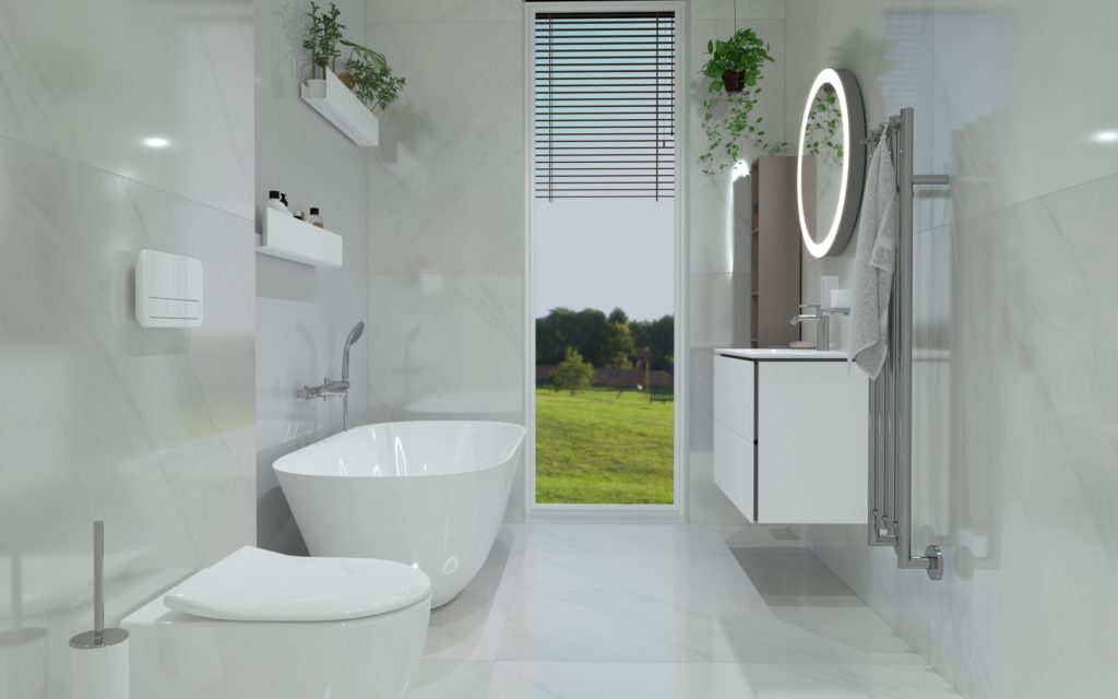 Moderná biela kúpeľňa